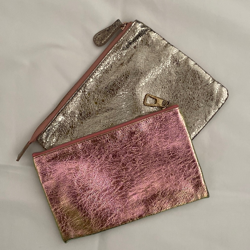 Metallic Wristlets Makeup Bags Set